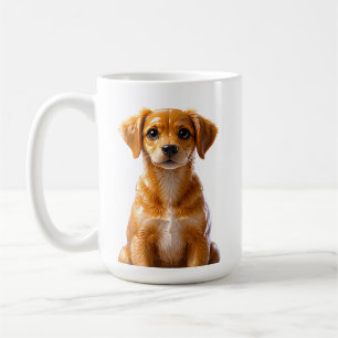 Süße braune Welpen-Illustration Kaffeetasse