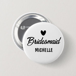 Süße Brautjungfer-Knöpfe mit personalisiertem Name Button