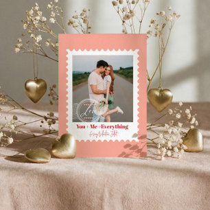 Süße Briefmarken-Foto-Herzen Valentinstag Feiertagskarte
