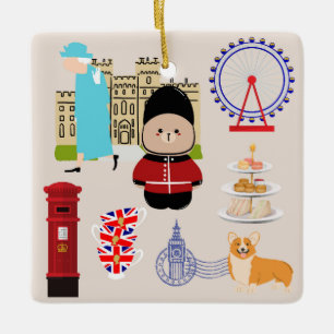 Süße britische Kultur Keramikornament