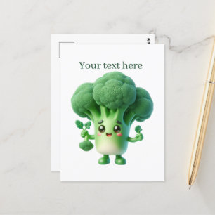 Süße Brokkoli-Fans fügen Text hinzu Postkarte
