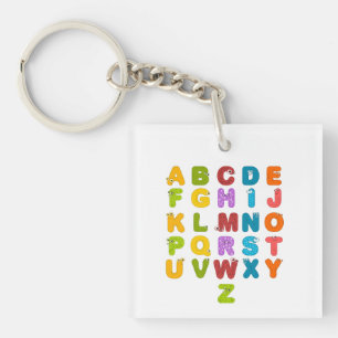 Süße Buchstaben Lustiges Lernen Alphabet Regenboge Schlüsselanhänger