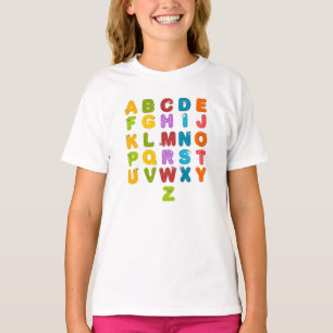Süße Buchstaben Lustiges Lernen Alphabet Regenboge T-Shirt