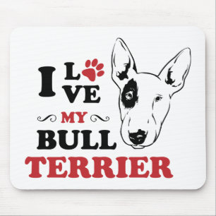 Süße Bull Terrier Mama Welpen Papa Hunde Liebhaber Mousepad