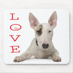 Süße Bull Terrier Mama Welpen Papa Hunde Liebhaber Mousepad