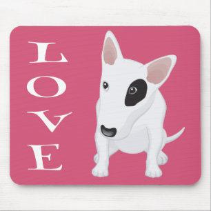 Süße Bull Terrier Mama Welpen Papa Hunde Liebhaber Mousepad