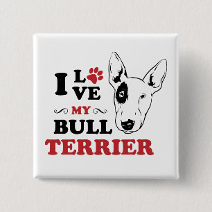 Süße Bull Terrier Welpen Hund Liebhaber Fell Mama Button