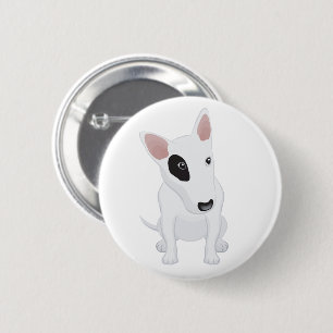 Süße Bull Terrier Welpen Hund Liebhaber Fell Mama Button