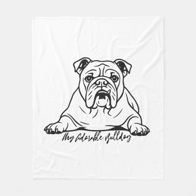 Süße Bulldogge Fleecedecke (Vorderseite)