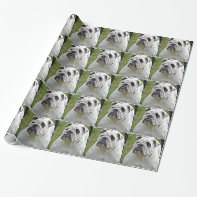 Süße Bulldogge Geschenkpapier (Ungerollt)