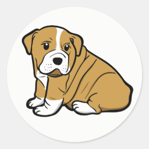 Süße Bulldogge Mama English Bulldog Welpe Hund Runder Aufkleber