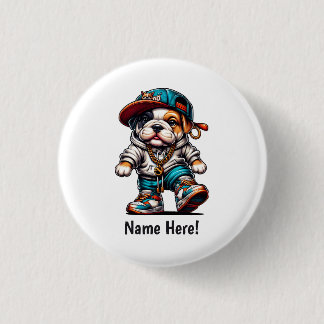 Süße Bulldogge-Welpen-Streetwear-Hundefashion Button