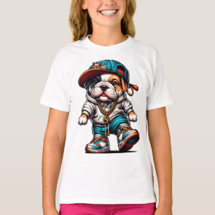 🐕 Süße Bulldoggen-Welpen Mädchen Streetwear T-Shirt