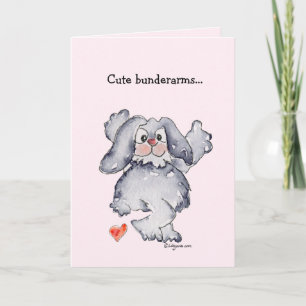 Süße Bunderarms Cartoon-Kaninchen Liebe Feiertagskarte