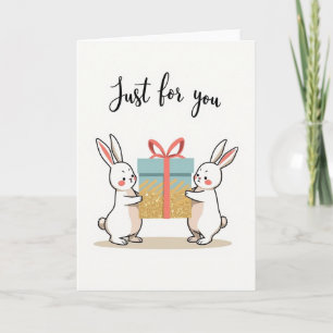 Süße Bunny-Geschenkkarte Karte