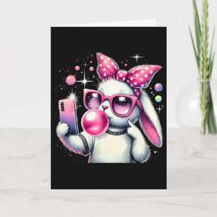 Süße Bunny Selfie Bubblegum Ästhetik Ostertag C Karte