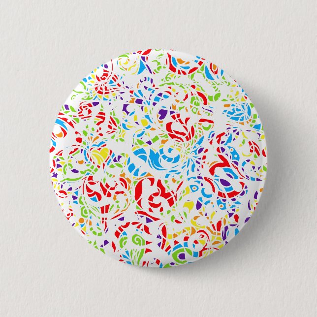 Süße bunte abstrakte Blumenmalerei Mauspad Button (Vorderseite)