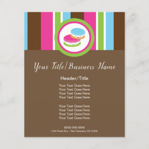 Süße bunte Bäckerei Macarons Lustiger Streifen Fly Flyer