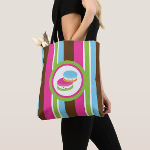Süße bunte Bäckerei Makronen Lustige Streifen Tasche