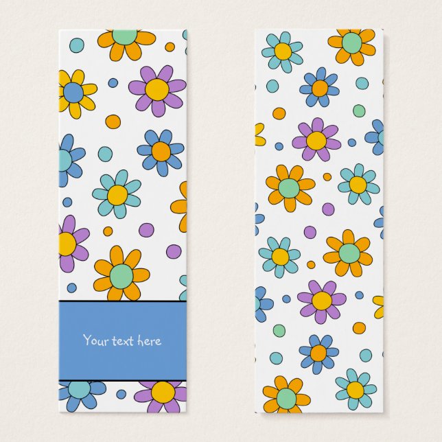 Süße bunte Blumen Design-Lesezeichen (Vorne & Hinten)