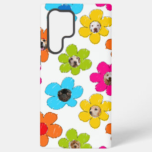 Süße bunte Blumen-Hunde-Mama-Spaß-Fotocollage Samsung Galaxy Hülle