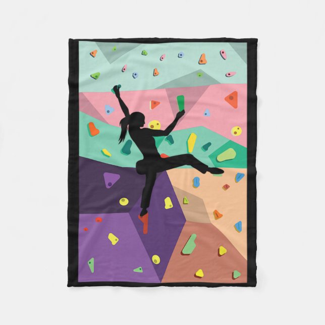 Süße bunte Boulderwand zum Klettern Fleecedecke (Vorderseite)