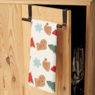Süße bunte Cookies Muster Weihnachten Kinder Geschirrtuch