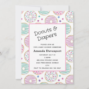 Süße bunte Donut-Muster-Baby-Shower Einladung