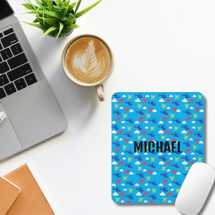 Süße bunte Flugzeug & Wolken, Flugpilot, Benutzerd Mousepad