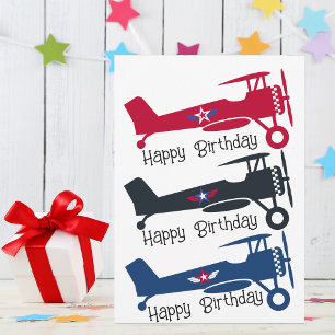 Süße bunte Flugzeuge, Jungen-Geburtstag, Minimalis Feiertagskarte