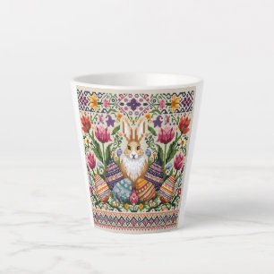 Süße/bunte Frühlings-/Oster-Fair-Isle-Muster Milchtasse