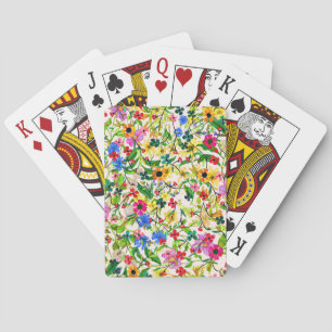 Süße bunte Frühlingsblumen Blumen Spielkarten