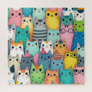 Süße bunte Hauskatzen