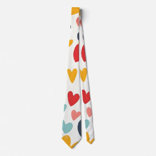 Süße bunte Herzen Doodle Romantik Krawatte