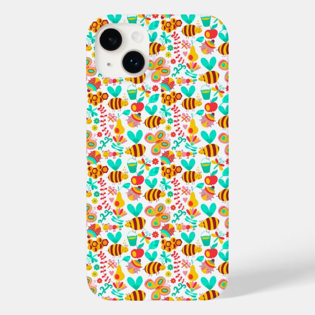 Süße bunte Insektenmuster Case-Mate iPhone 14 Plus Hülle (Rückseite)