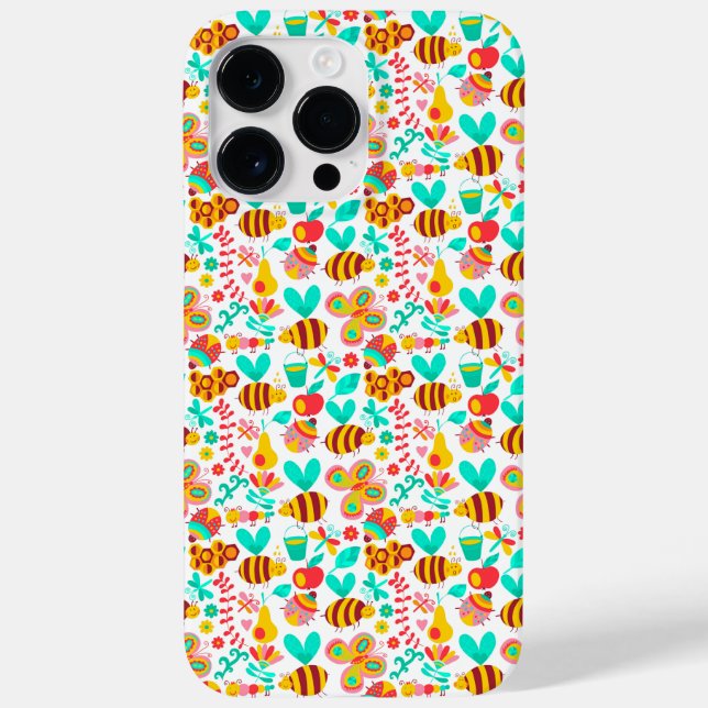 Süße bunte Insektenmuster Case-Mate iPhone 14 Pro Max Hülle (Rückseite)