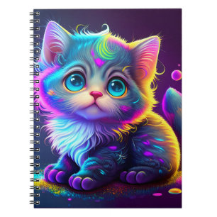 Süße bunte Katze Digitale Kunst-79827 Notizblock
