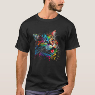 Süße bunte Katze für Frauen Mädchen Männer Jungen  T-Shirt