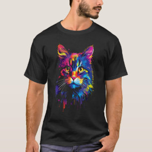 Süße bunte Katze für Frauen Mädchen Männer Jungen  T-Shirt