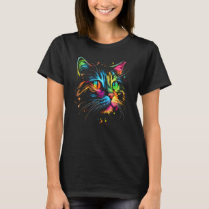 Süße bunte Katze für Frauen Mädchen Männer Jungen  T-Shirt