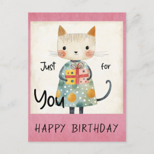 Süße bunte Katze Geschenk Alles Gute zum Geburtsta Postkarte
