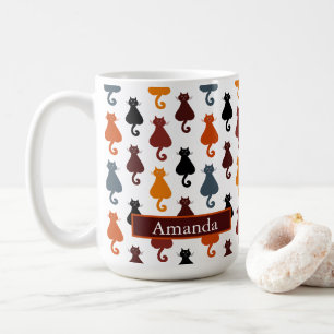 Süße Bunte Katze Mama Kitten Muster Personalisiert Kaffeetasse