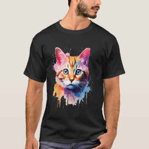 Süße bunte Katzengesicht für Katzenliebhaber T-Shirt