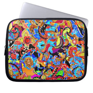 Süße bunte künstlerische Blumenmuster Laptopschutzhülle
