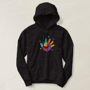 Süße Bunte Lächeln Handabdruck Unisex Pullover Kap