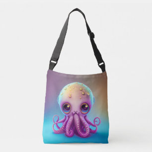 Süße bunte lila Oktopus-Alien-Kunst Tragetaschen Mit Langen Trägern