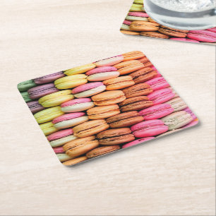 Süße bunte Macarons Rechteckiger Pappuntersetzer