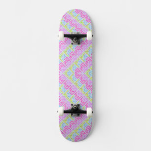 Süße bunte Mädchen geometrische Graffiti-Muster li Skateboard