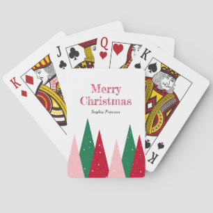 Süße bunte moderne Weihnachtsbäume Spielkarten