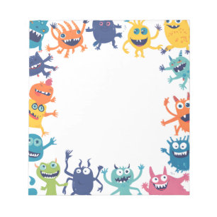 Süße bunte Monster-Rand-Notizblock Kinder Cartoon Notizblock
